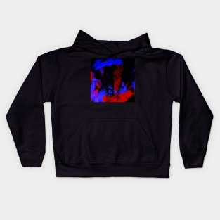 Do not look back | Red, blue and black abstract Kids Hoodie